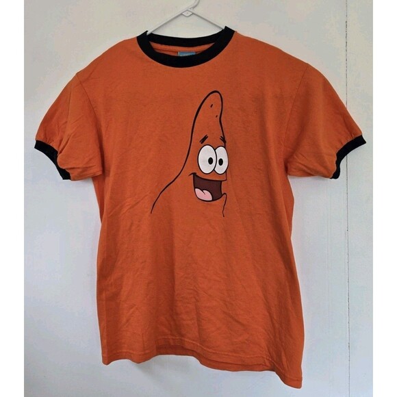 Spongebob Squarepants T-Shirt Mens‎ L Patrick Hello Do I Know You Ringer Y2K - Picture 1 of 8